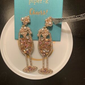 Piper K Champagne Glass Earrings